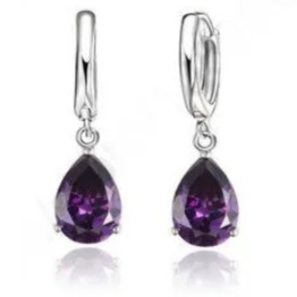 ❤️ Earrings Chain Necklace Elegant Set Bundle Square 925 Sterling Silver Gift - Picture 4 of 4